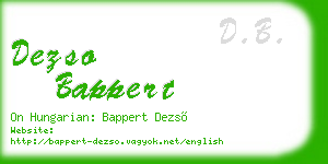 dezso bappert business card